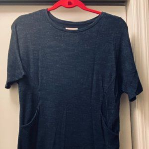 Lou & Grey Navy French Terry Pockets Shift Dress